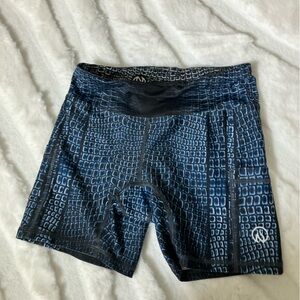 Inknburn alligator sz4 Blue Croc-Print Athletic Compression Shorts